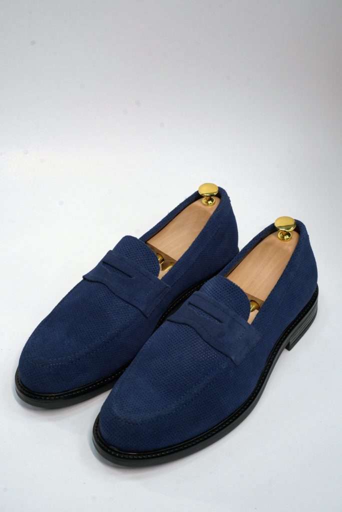 Severin Royal Navy Suede Loafers Men’s Artisanal Shoes